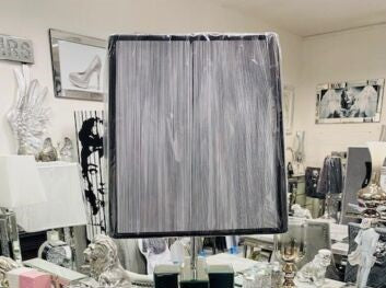 Mirrored and crushed diamond floor lamp with shade option