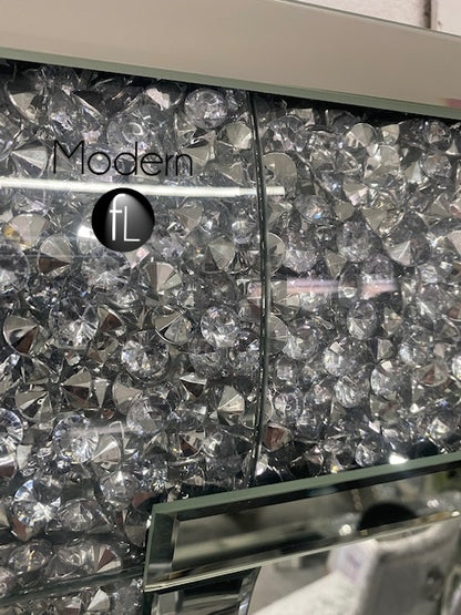 Wave wall mirror 120x80 crushed diamond wall mirror, glitz sparkle mirror