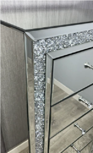 Mirrored crushed hot sale diamond furniture