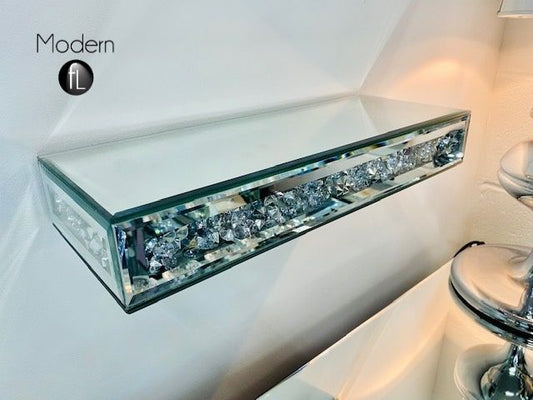 Crushed diamond floating wall shelf 40cm wide