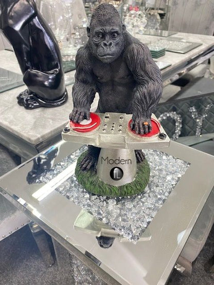 DJ Kong black gorilla ornament, 27 cm high gorilla DJ ornament