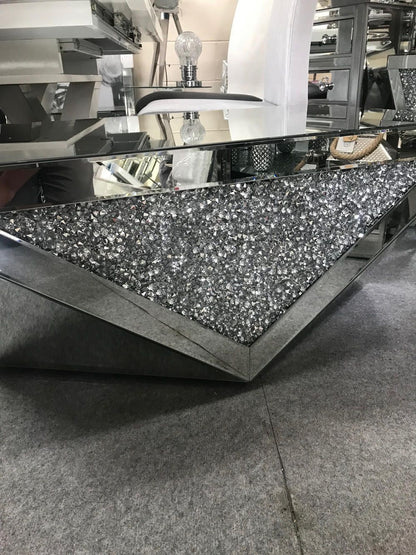 crushed crystal glitz coffee table with V Centre