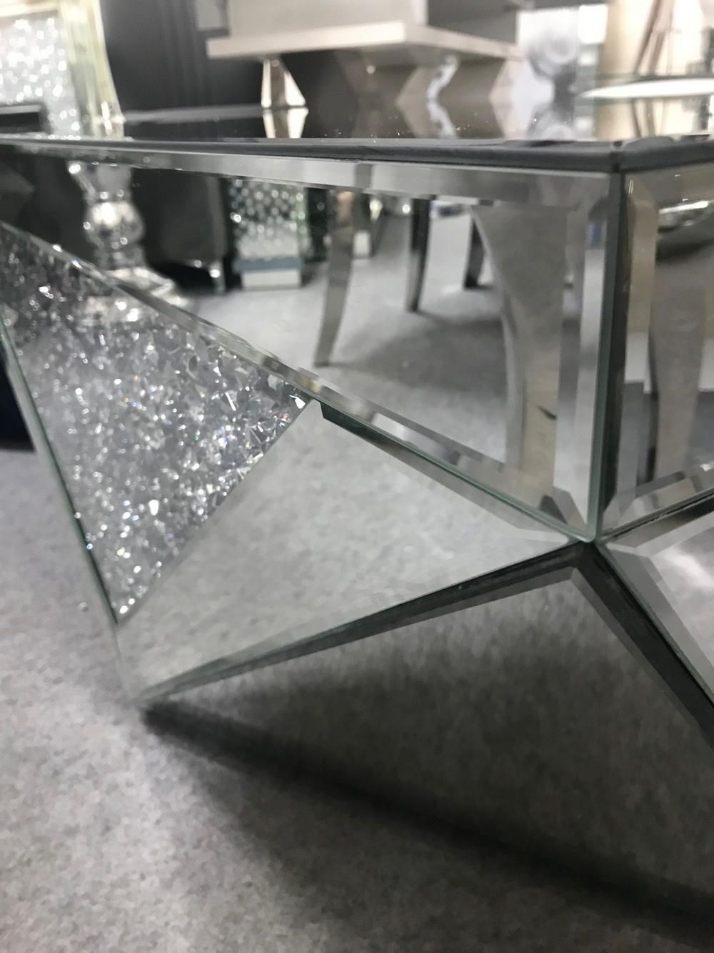 crushed crystal glitz coffee table with V Centre