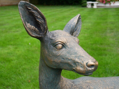 AMAZING DEER GARDEN STATUE, LARGE DEER GARDEN SCULPTURE