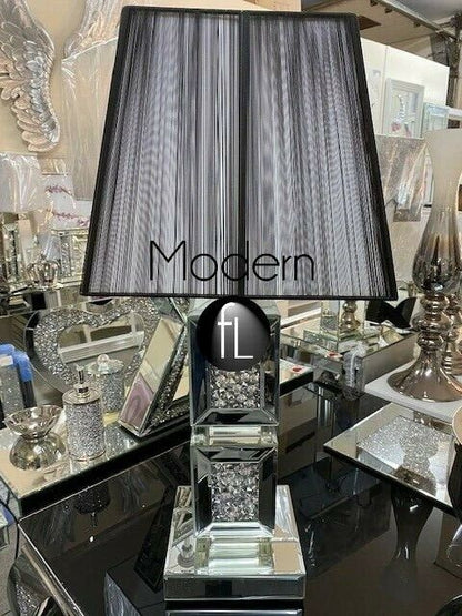 Luxury Crushed Diamond Mirror table lamp, Glitz Bling sparkle mirrored lamp