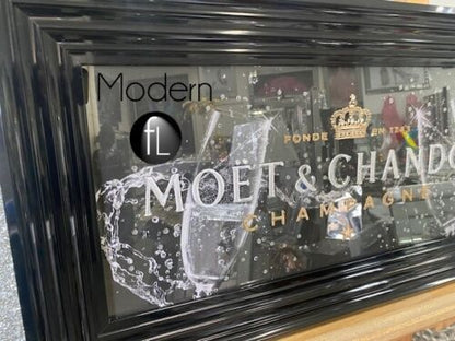 Black 3D Moet and Chandon Picture in a black wood frame