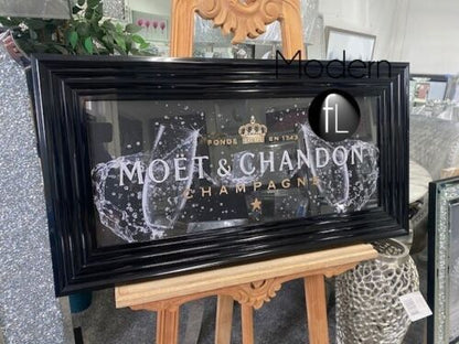 Black 3D Moet and Chandon Picture in a black wood frame