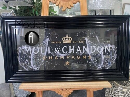 Black 3D Moet and Chandon Picture in a black wood frame