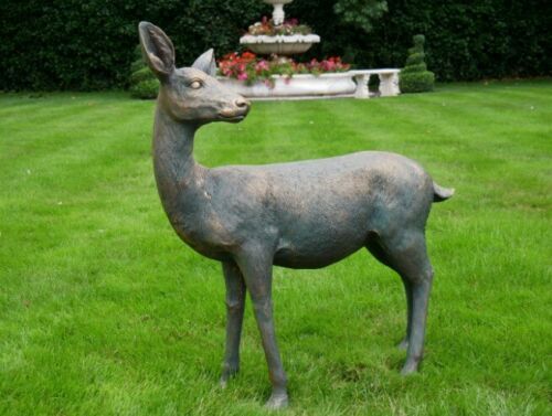 AMAZING DEER GARDEN STATUE, LARGE DEER GARDEN SCULPTURE