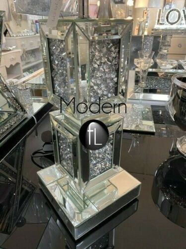 Luxury Crushed Diamond Mirror table lamp, Glitz Bling sparkle mirrored lamp