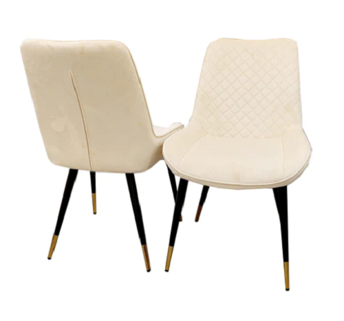 Stunning velvet Luna dining chair, velvet dining chair with gold pin legs