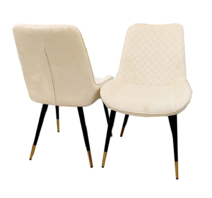 Stunning velvet Luna dining chair, velvet dining chair with gold pin legs